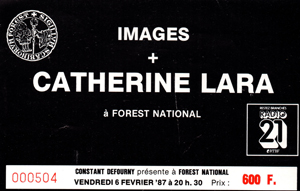 Catherine Lara concert à Forest National du 6 février 1987