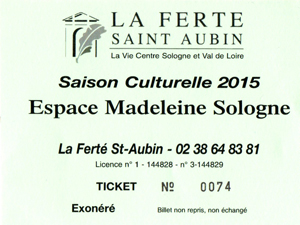 Billet concert La Ferté St Aubin 2015
