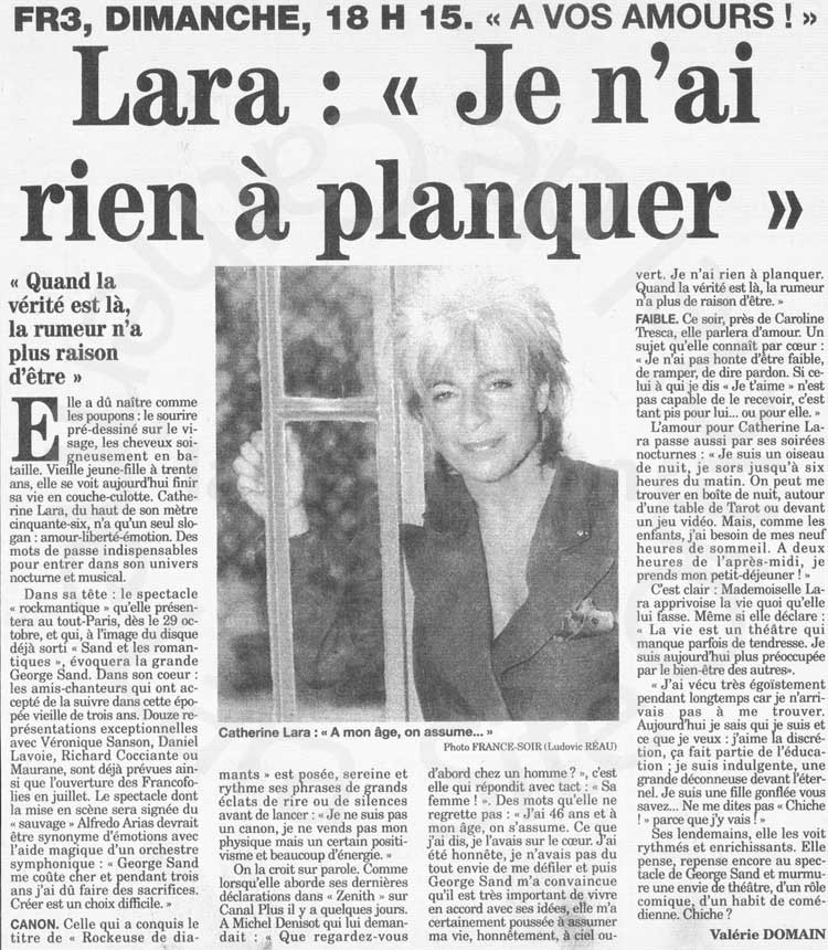 France Soir de Février 1992