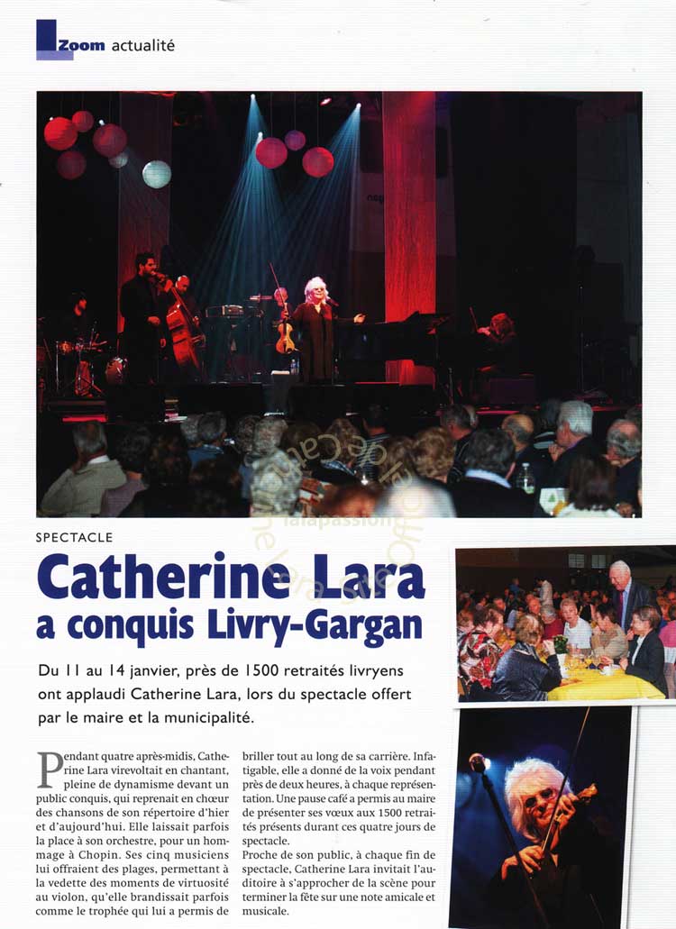 Catherine Lara concert Livray Gargan