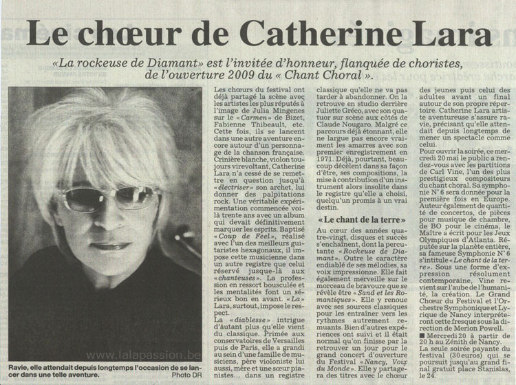 Journal L'Est Républicain du 15 mai 2009 