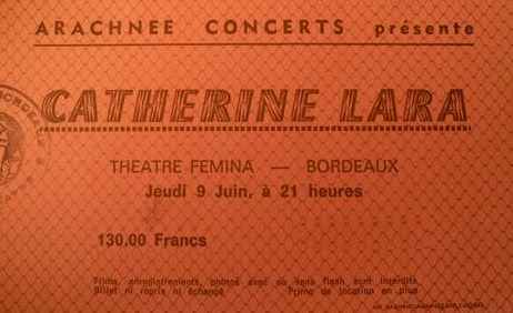 Billet Théâtre Fémina de Bordeaux 1988