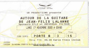 Billet autour de la guitare 2003