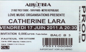 Billet concert Alhambra 2011