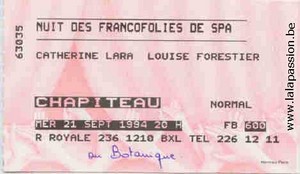 Billet francofolies de spa 1994
