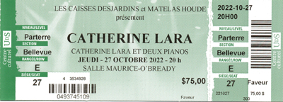Catherine Lara concert Sherbrouke Quebec 27-10-2022