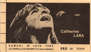 Catherine Lara concert La chapelle de Bragny du 18 juin 1983