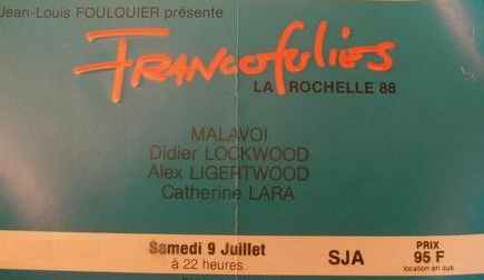 Billet "Francofolies" de la Rochelle 1988