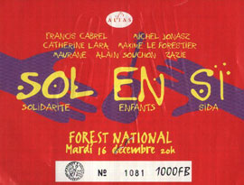 Billet cu concert de Sol en Si à Forest National Bemgique