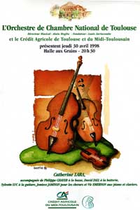 Programme Concert Halle aux grains de Toulouse Le 30 avril 1998 