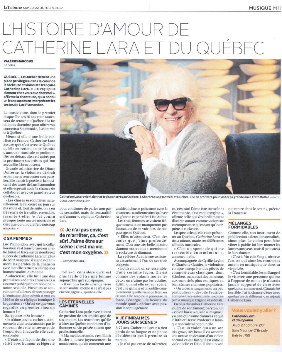 Catherine Lara concert Quebec Canada